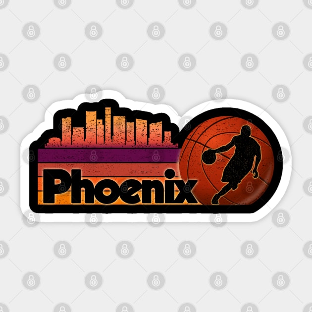 Basketball Fans Phoenix Cityscape Sticker by Dibble Dabble Designs